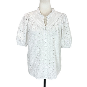 PrettyGarden white eyelet blouse